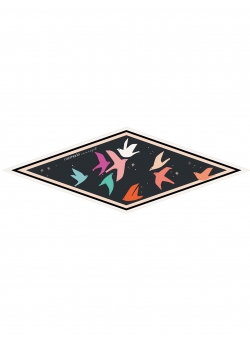 Black diamond silk scarf Zburatoare Rozmarin Concept