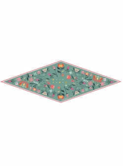 Black diamond silk scarf Colt Verde de Rai Rozmarin Concept