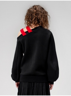 Sweatshirt negru cu detaliu umar Breeze Mix Ioana Ciolacu
