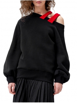 Sweatshirt negru cu detaliu umar Breeze Mix Ioana Ciolacu