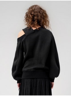 Sweatshirt negru din bumbac Cassia Ioana Ciolacu