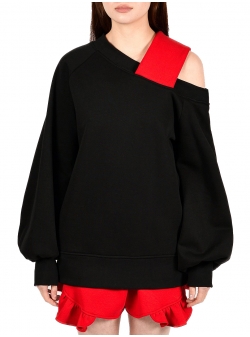 Sweatshirt negru din bumbac Cassia Mix Ioana Ciolacu