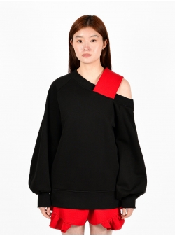 Sweatshirt negru din bumbac Cassia Mix Ioana Ciolacu