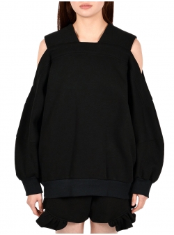 Sweatshirt negru din bumbac Sushi Ioana Ciolacu