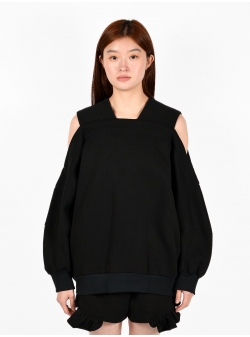 Sweatshirt negru din bumbac Sushi Ioana Ciolacu