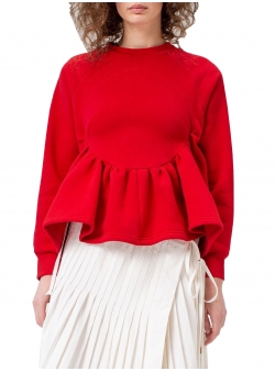 Sweatshirt rosu cu volan Calypso Ioana Ciolacu