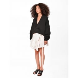 Black cotton sweatshirt V-neck Ioana Ciolacu