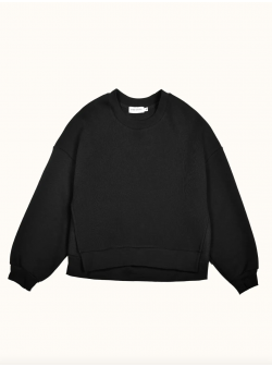 Sweatshirt negru din bumbac Slit Ioana Ciolacu