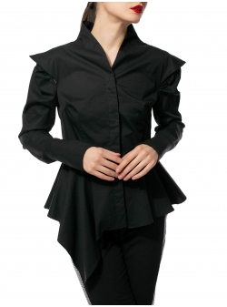 Camasa neagra cu guler kimono Larisa Dragna