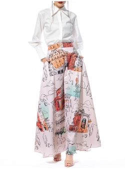 Maxi skirt with print Larisa Dragna