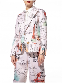 Sacou din bumbac imprimeu Larisa Dragna