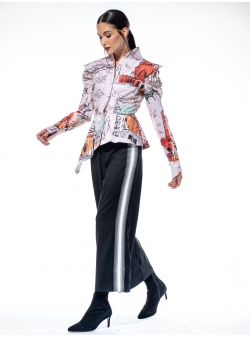 Asymmetric shirt with print Larisa Dragna