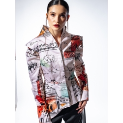 Asymmetric shirt with print Larisa Dragna
