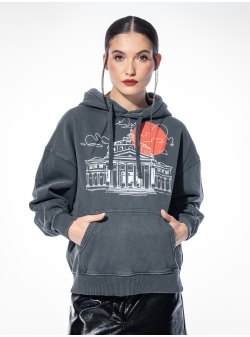 Hanorac oversized din bumbac brodat Larisa Dragna