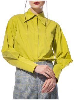 Camasa galbena cu maneci geometrice Larisa Dragna