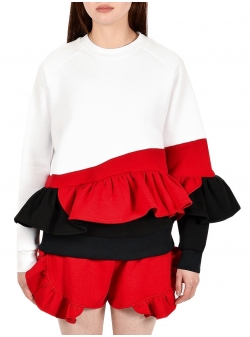 Hanorac din bumbac cu volane Pavlova Ioana Ciolacu