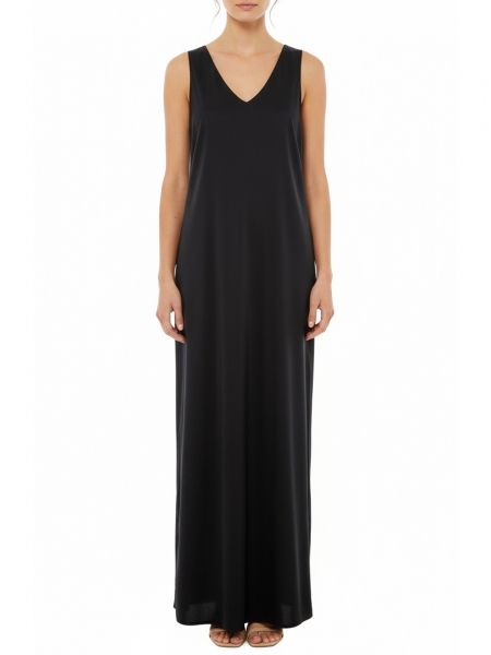 Black maxi viscose dress Kolette