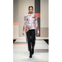 Asymmetric shirt with print Larisa Dragna