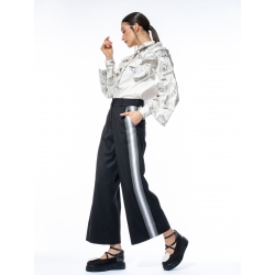 Black culottes with piping Larisa Dragna
