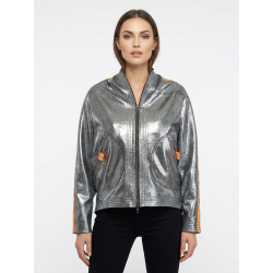 Silver sweatshirt with neon panels Edita Lupea