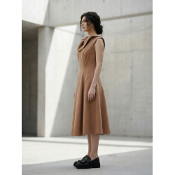 Beige midi structured dress Florentina Giol