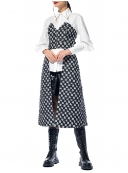 Asymmetric denim corset vest Larisa Dragna