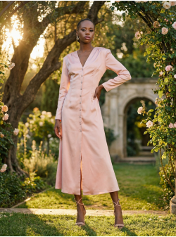 Rochie roz satinata Ramelle