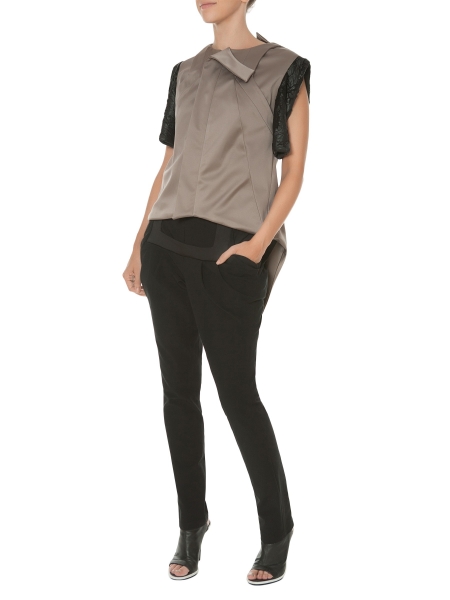 Pantaloni din bumbac cu talie inalta Florentina Giol