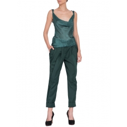 Top verde din matase Florentina Giol