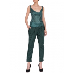 Pantaloni verzi cu detalii laterale Florentina Giol