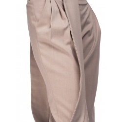 Pantaloni bej cu croiala relaxata si buzunare Florentina Giol