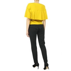 High-Waisted Black Trousers With Panels