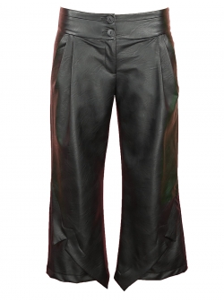 Black Midi Trousers With Panels