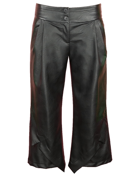 Black Midi Trousers With Panels