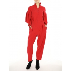 Red Jumpsuit With Open Sleeves