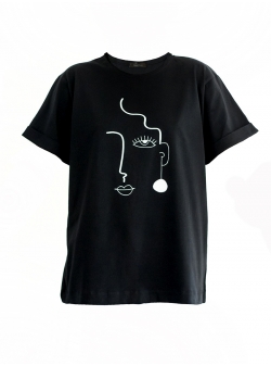 Black Cotton T-Shirt Asa