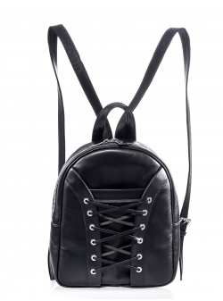Black Leather Backpack No Srings Attached