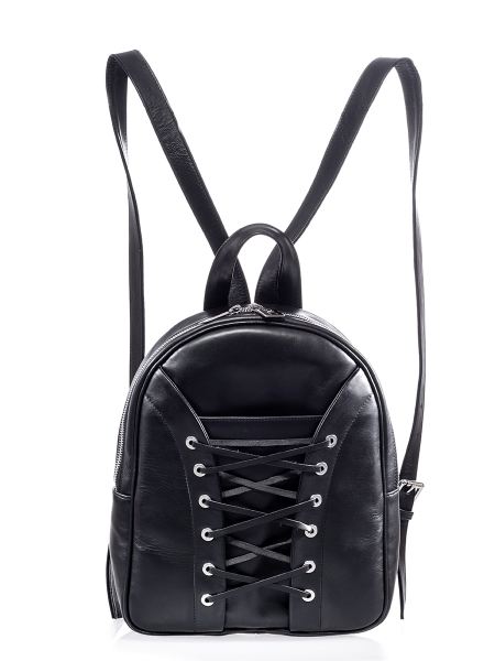 Black Leather Backpack No Srings Attached