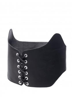 Black Leather Waist Belt No Strings Attached