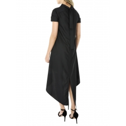 Black asymmetrical dress with short sleeves
