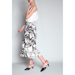 Pleated Black And White Skirt
