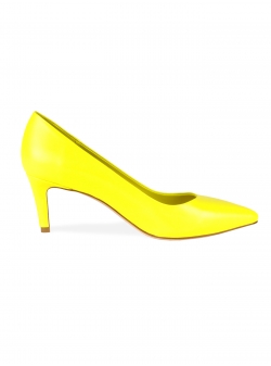 Yellow Leather Stiletto Shoes