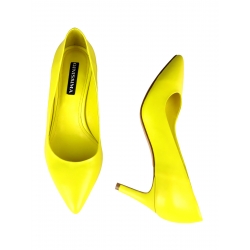 Yellow Leather Stiletto Shoes
