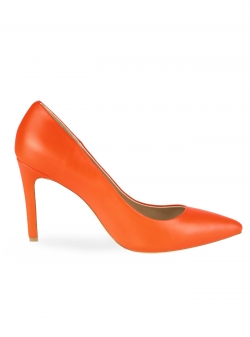 Orange Leather Stilettos