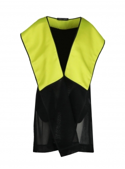 Mesh vest with neon hood