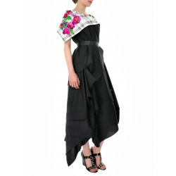 Maxi Black Dress With Print