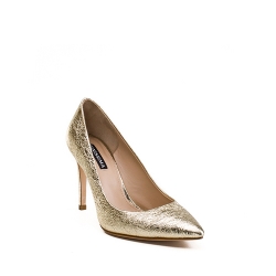 Natural Leather Golden Stilettos Alice