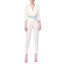 White Fitted Jumpsuit Ramelle