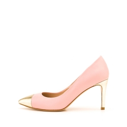 Powder Pink And Gold Stiletto Shoes Ginissima