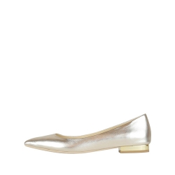 Silver Natural Leather Flats Ginissima